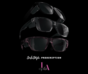 Safestyle prescription sunglasses on black background